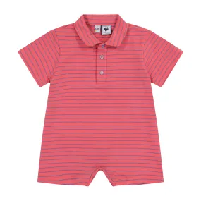 Hudson Romper Red Mini Navy Stripe