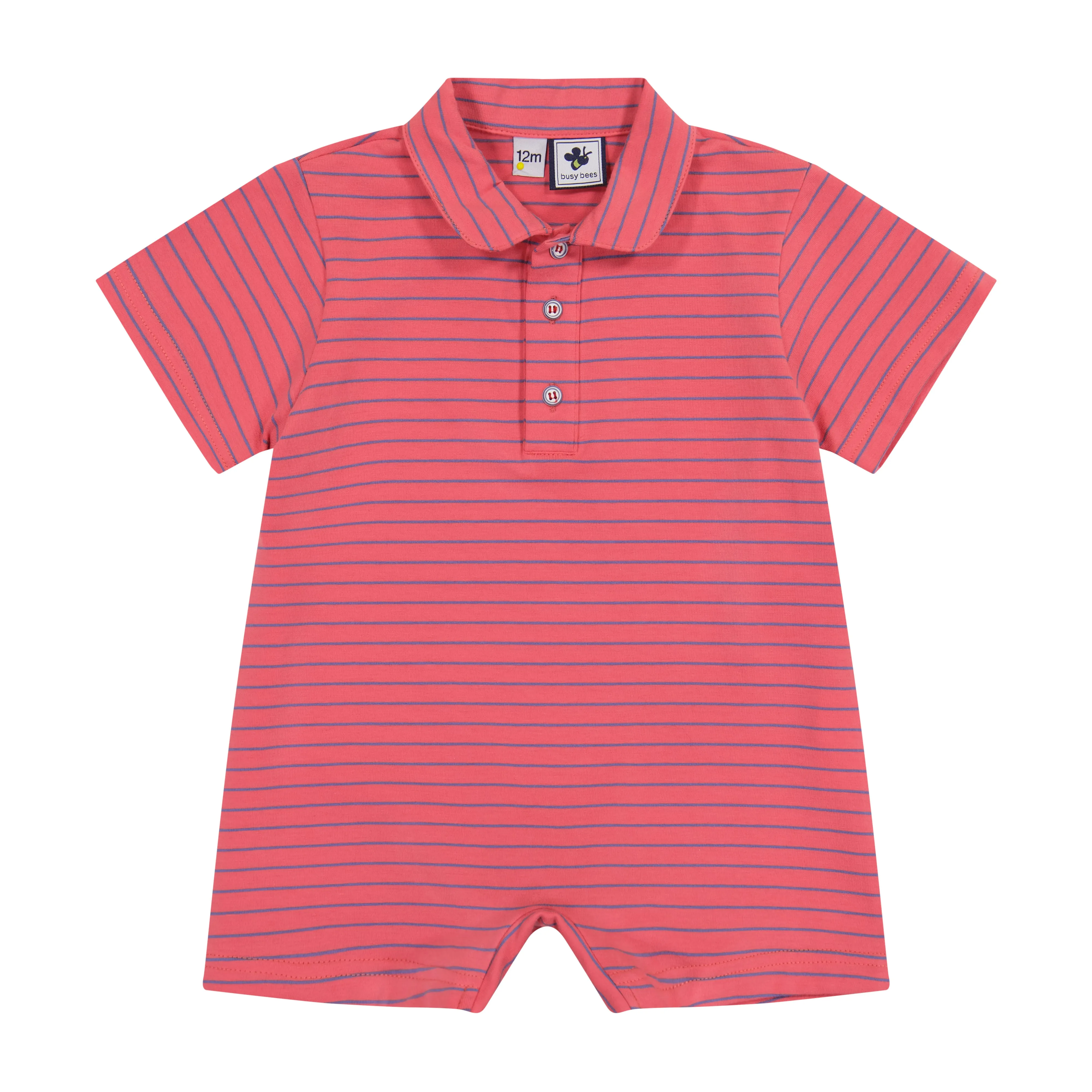 Hudson Romper Red Mini Navy Stripe