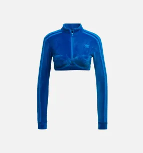 Jeremy Scott Velour Bra Track Top Womens Top -  Blue