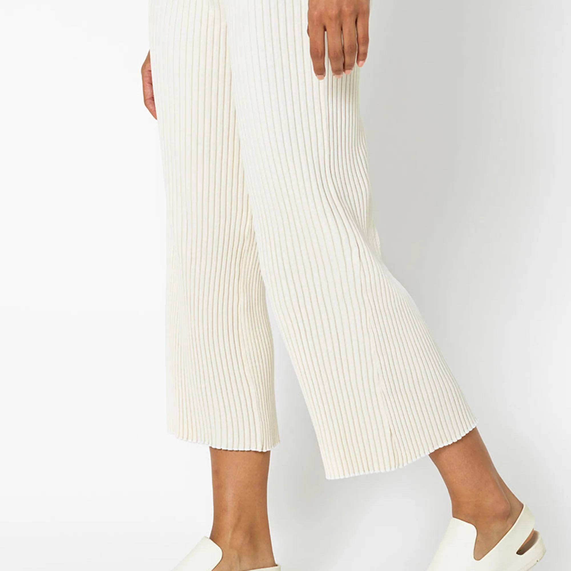 John Elliott Womens Ginza Rib Cropped Pant 'Feather'