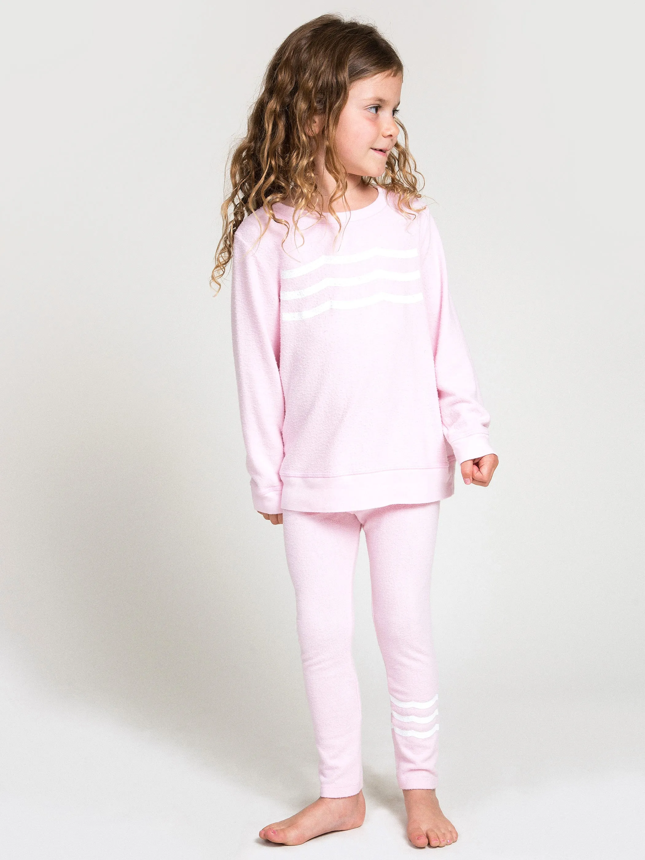 Kids Hacci Waves Pullover - Seashell