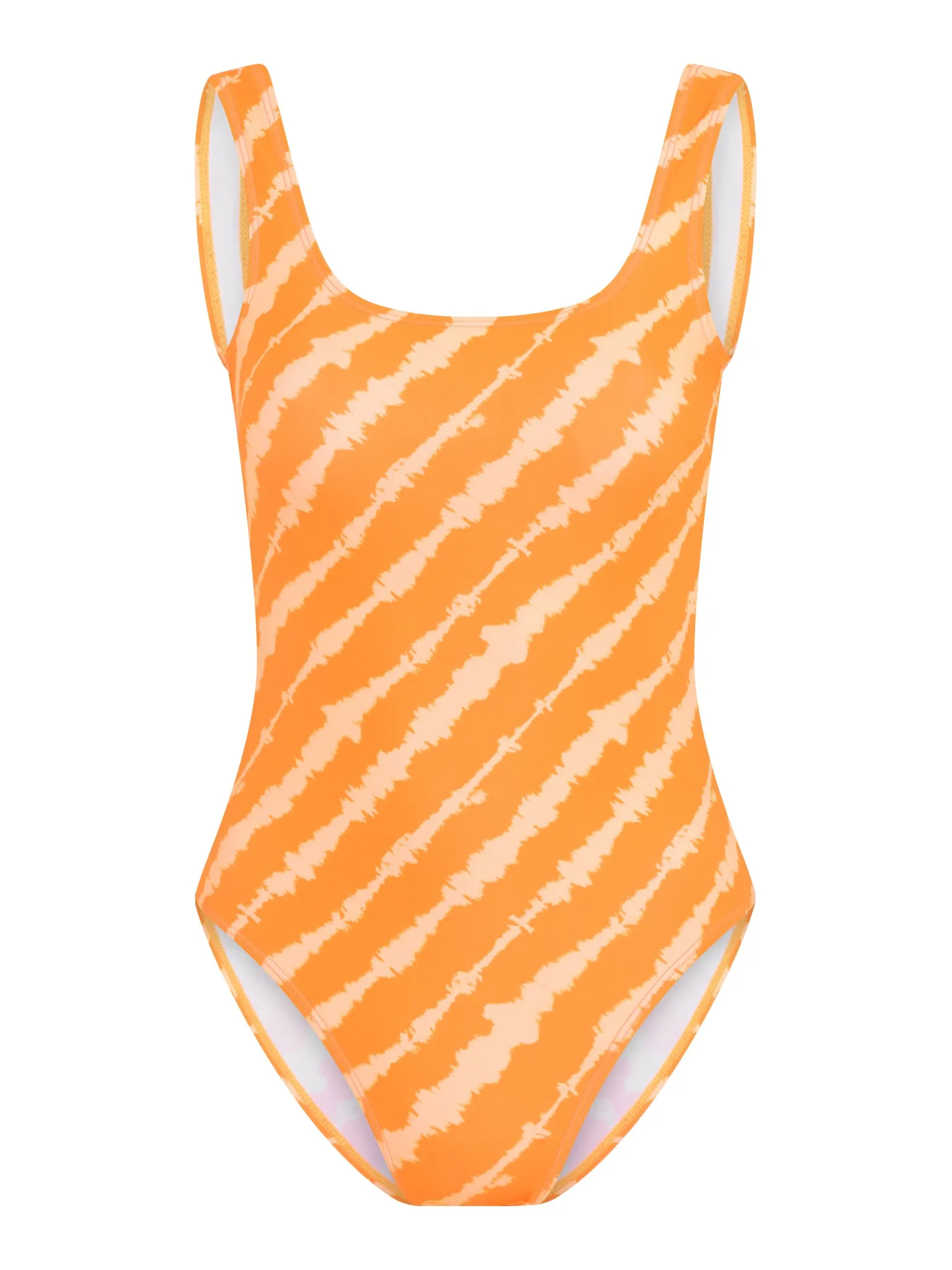 Kiki Orange Tie Dye Square Neck Swimsuit