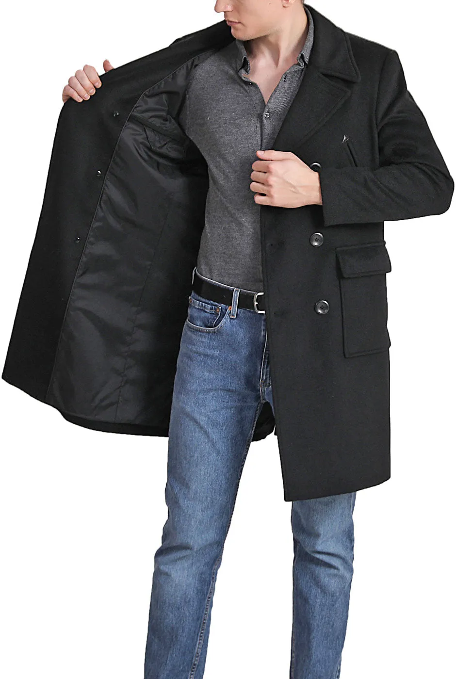 Landing Leathers Men Addison Wool Blend Pea Coat