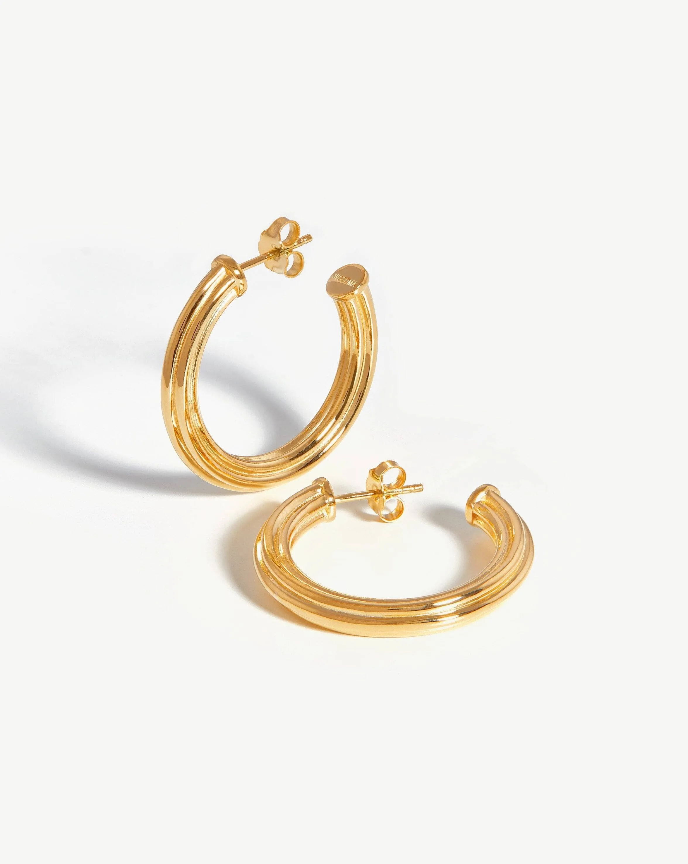 Large Ridge Hoop Earrings