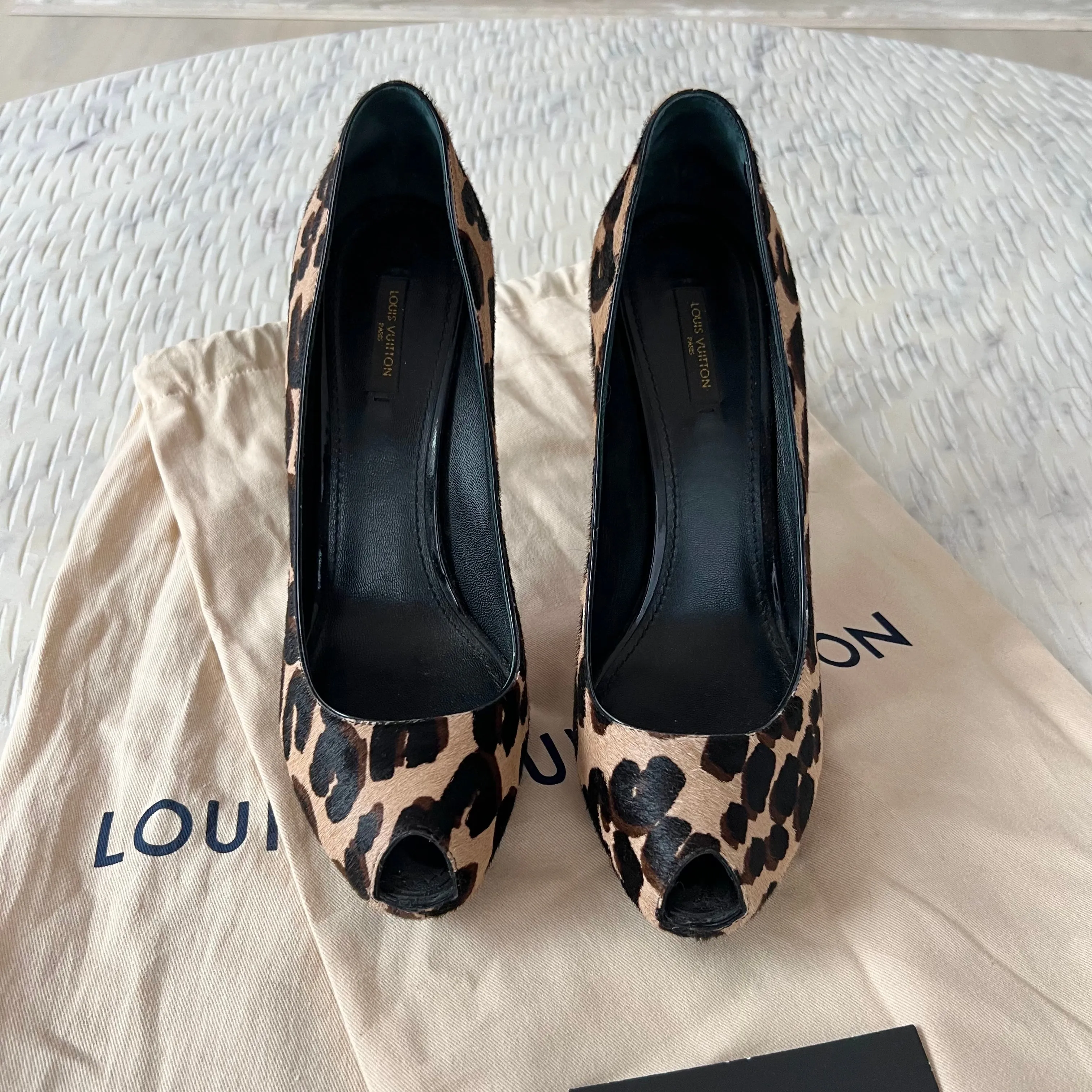 Louis Vuitton Leopard Lock Heels