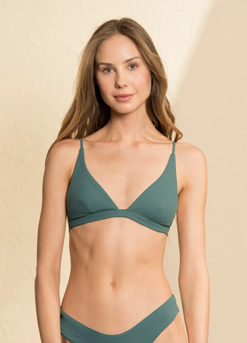 Maaji Eucaliyptus Green Ivy Fixed Triangle Bikini Top