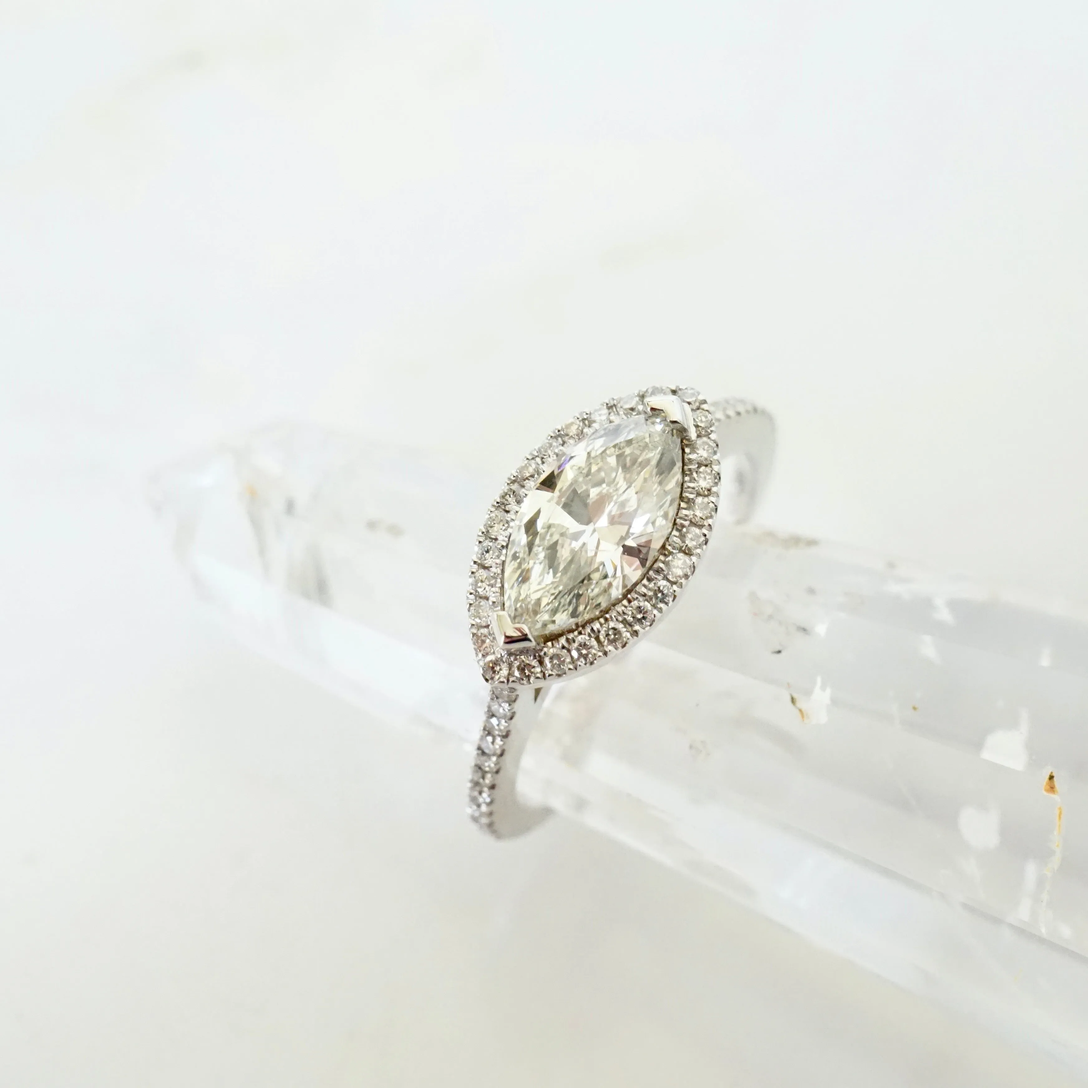 Marquise Diamond Engagement Ring, Marquise Diamond Halo Ring