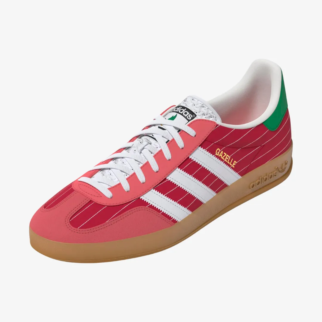 mens adidas gazelle indoor (scarlet red/gum)