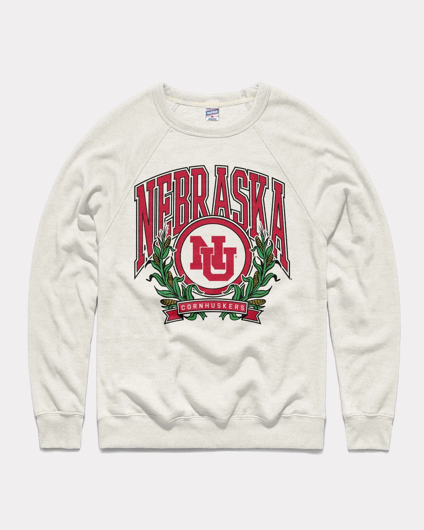 Nebraska Huskers Corn Laurel White Crewneck