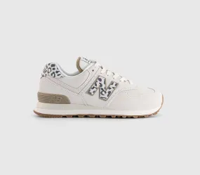 New Balance 574 Trainers Sea Salt Leopard