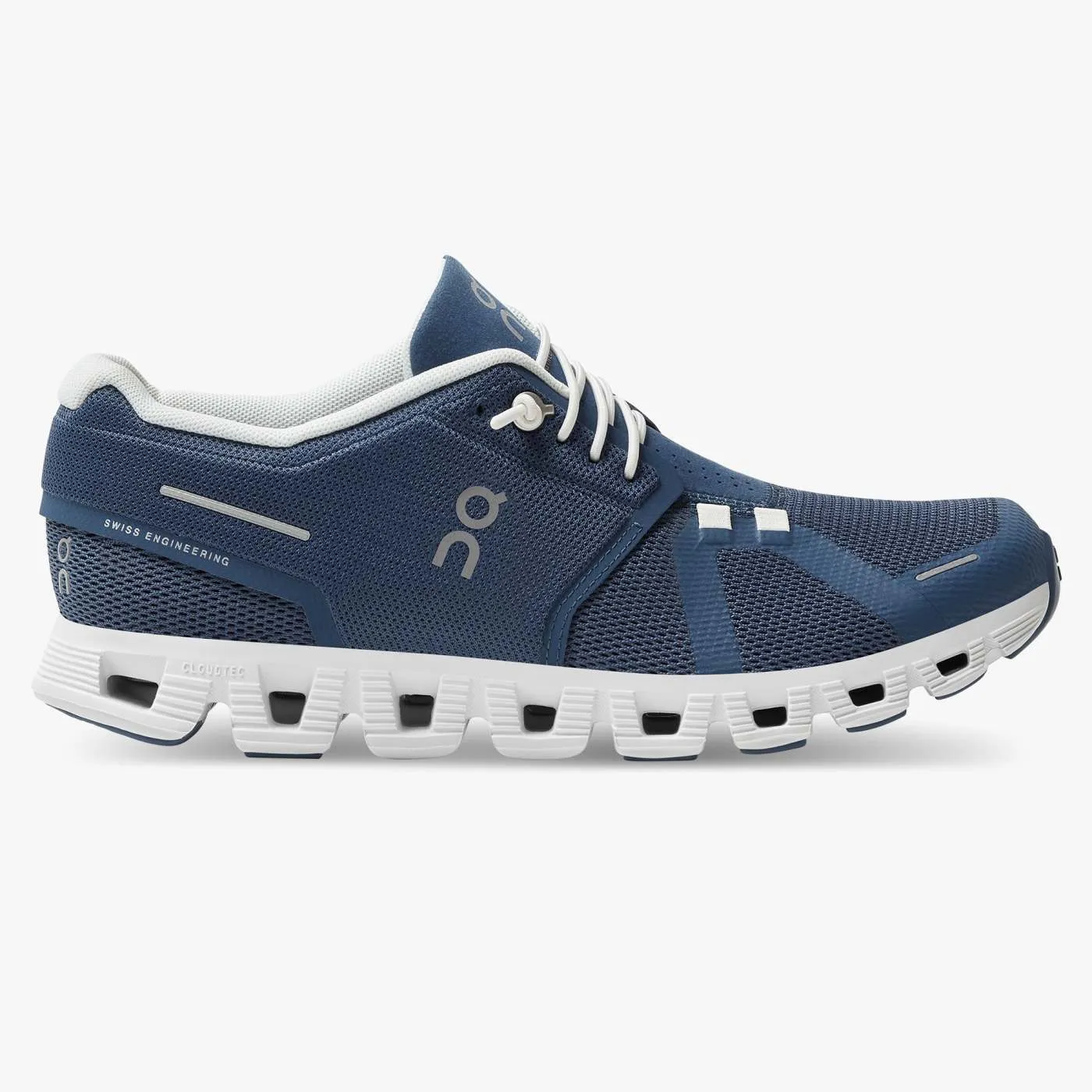 On Running Women's Cloud 5 Shoes - Denim / White