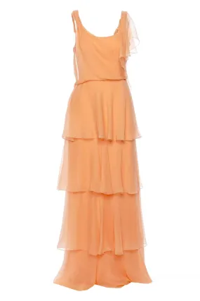 Organic Chiffon Ruffled Maxi Dress