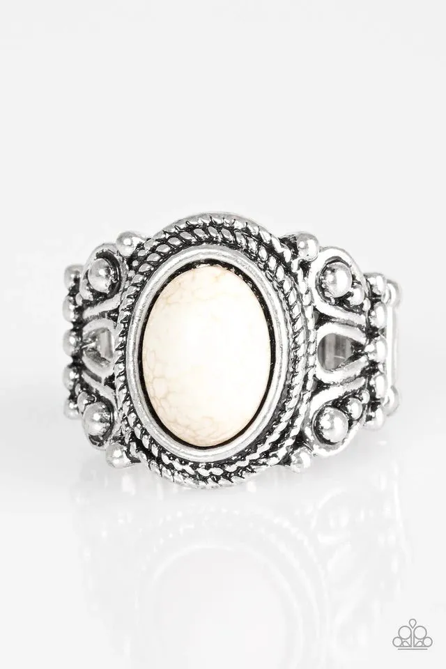 Paparazzi Accessories - Coyote Cayon #R771 - White Ring