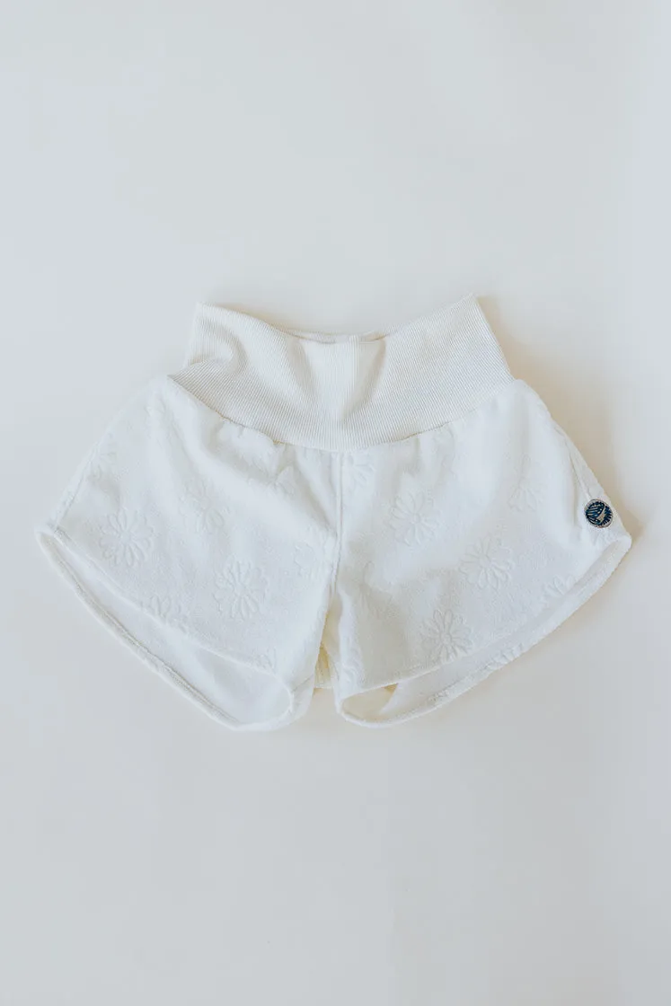 Pau Hana Shorts - Ecru Daisy Terrycloth