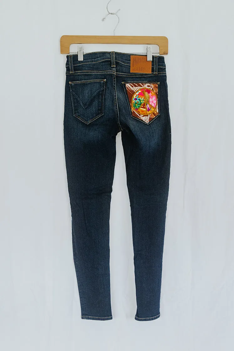 Peace Pocket Upcycled Jeans - #9