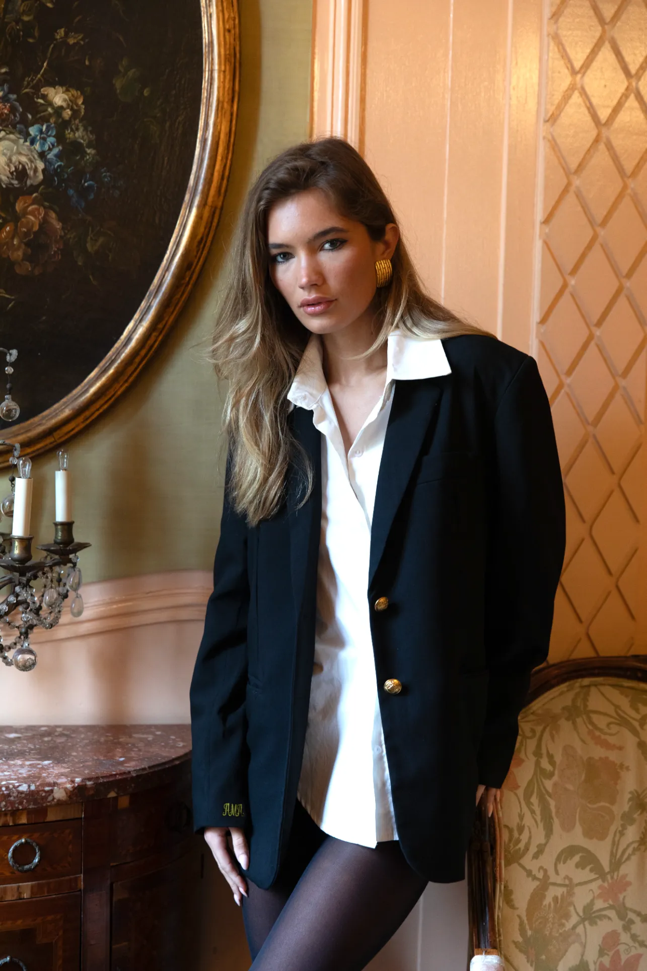 Personalized Essential Gold Button Blazer