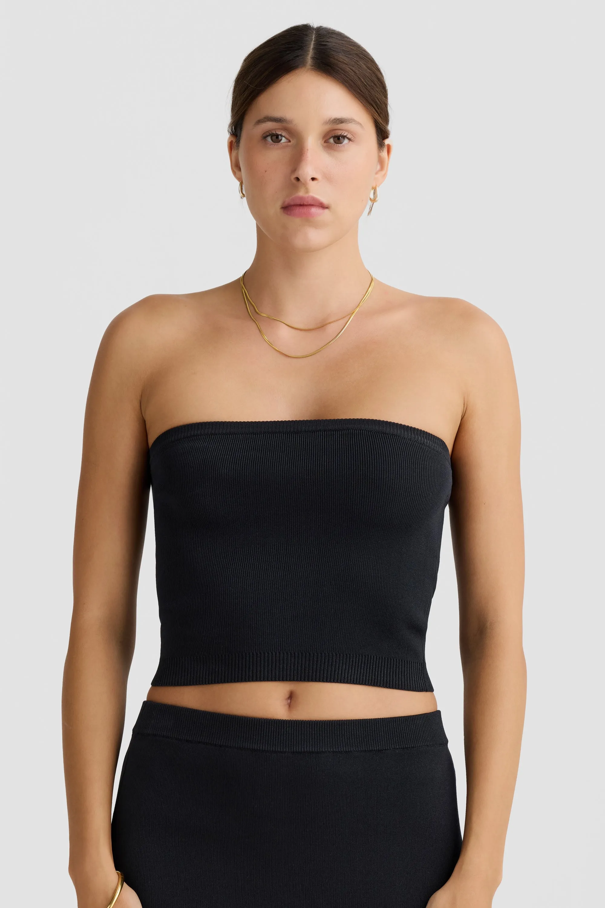 Piper Knit Tube Top Black