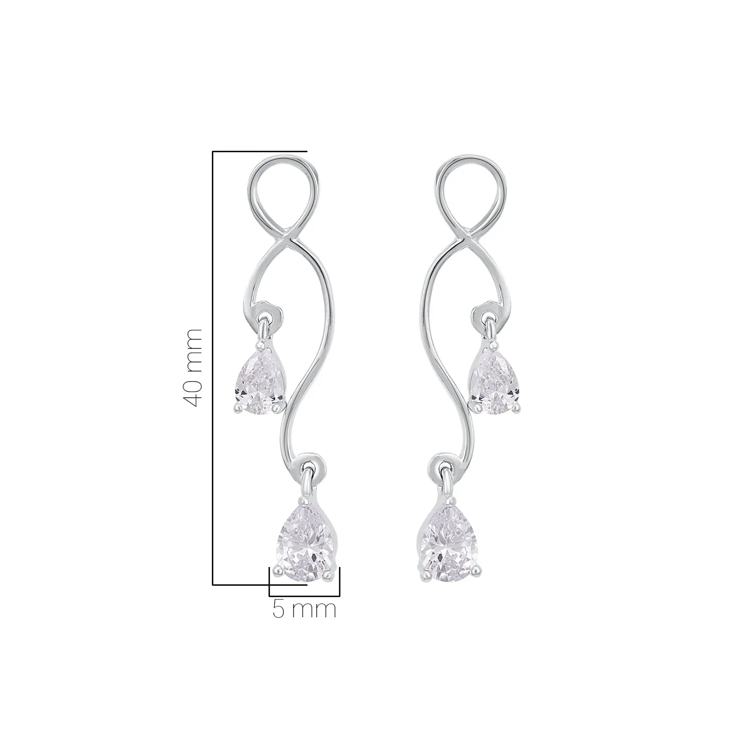 Pissara by Sukkhi Glorious 925 Sterling Silver Cubic Zirconia Earrings For Women And Girls|with Authenticity Certificate, 925 Stamp & 6 Months Warranty