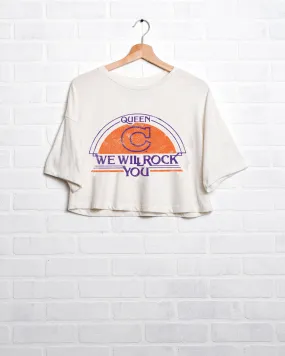 Queen Clemson Tigers Will Rock You White Cropped Tee