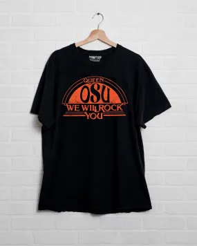 Queen OSU Cowboys Will Rock You Black Thrifted Tee