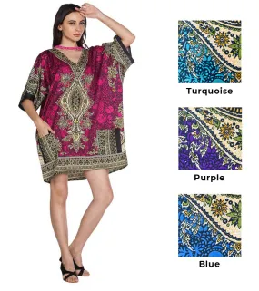 "Pattaya Beach" Tribal Print Kaftan Tunic - One Size