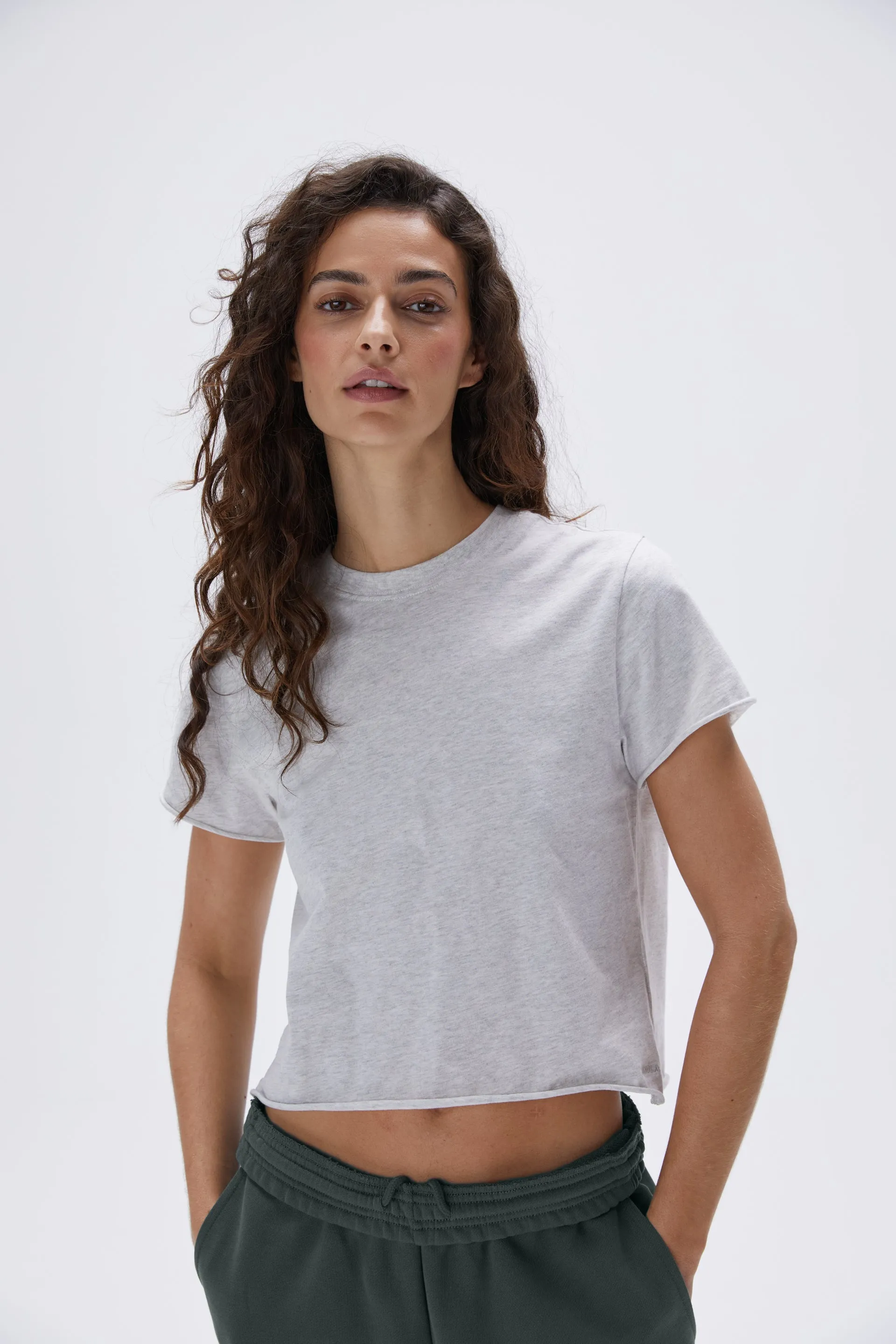 Raw Hem T-shirt - Grey Melange