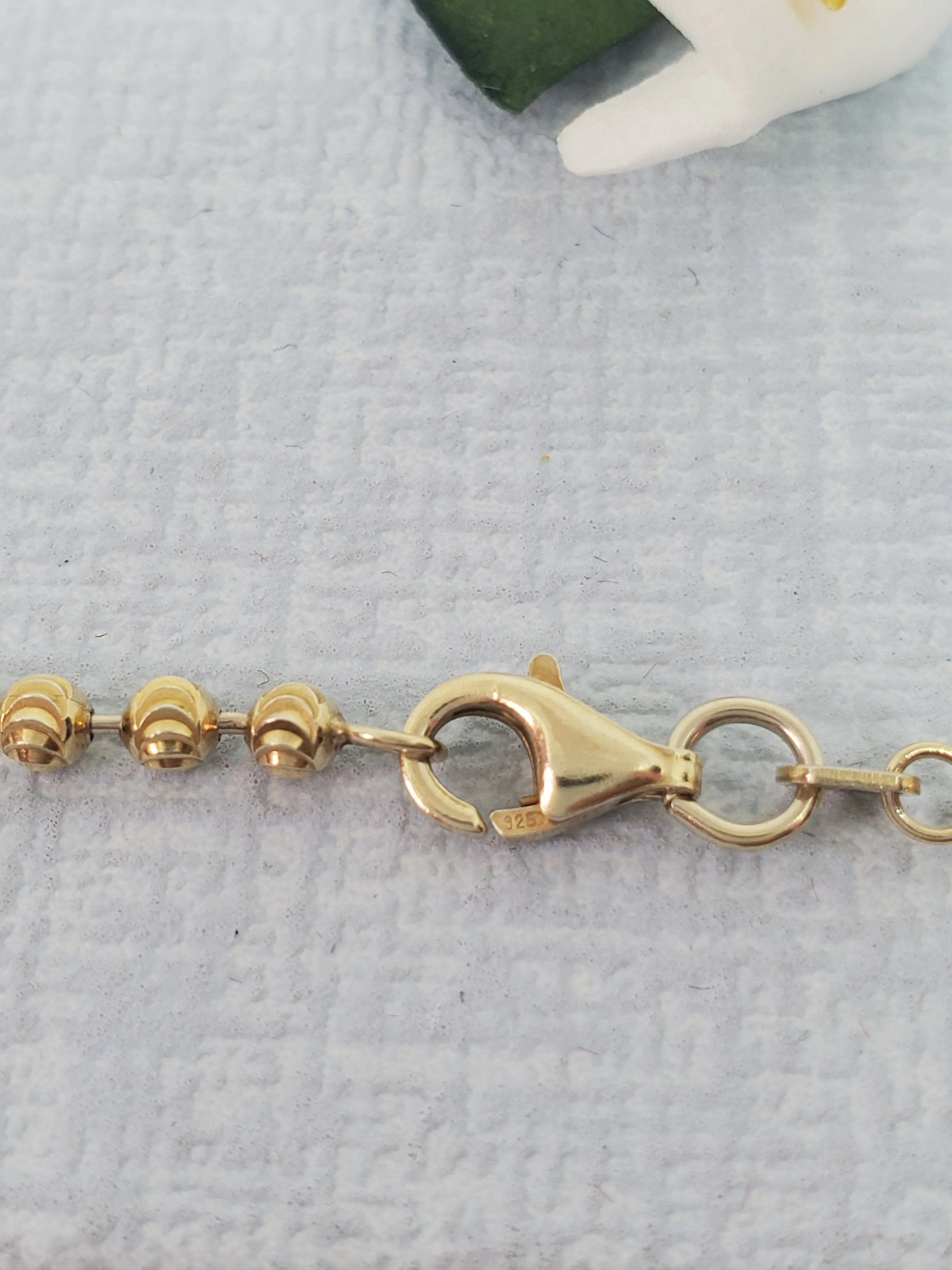 Real Silver Gold Plated ball chain