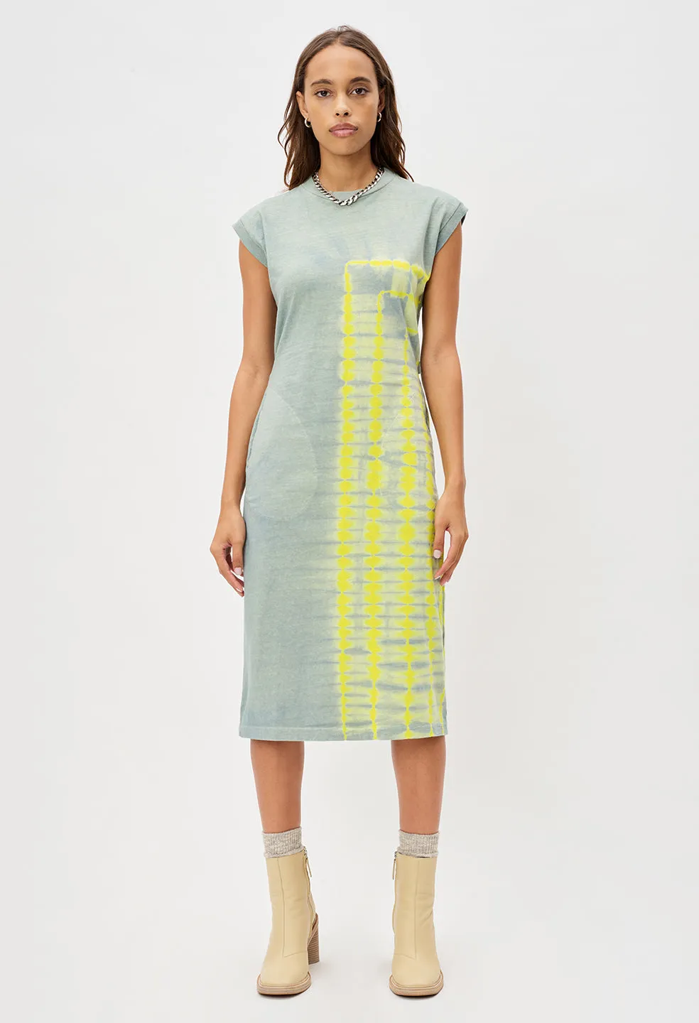 Reconstructed Tie Dye Midi Dress / Jade X Lemon