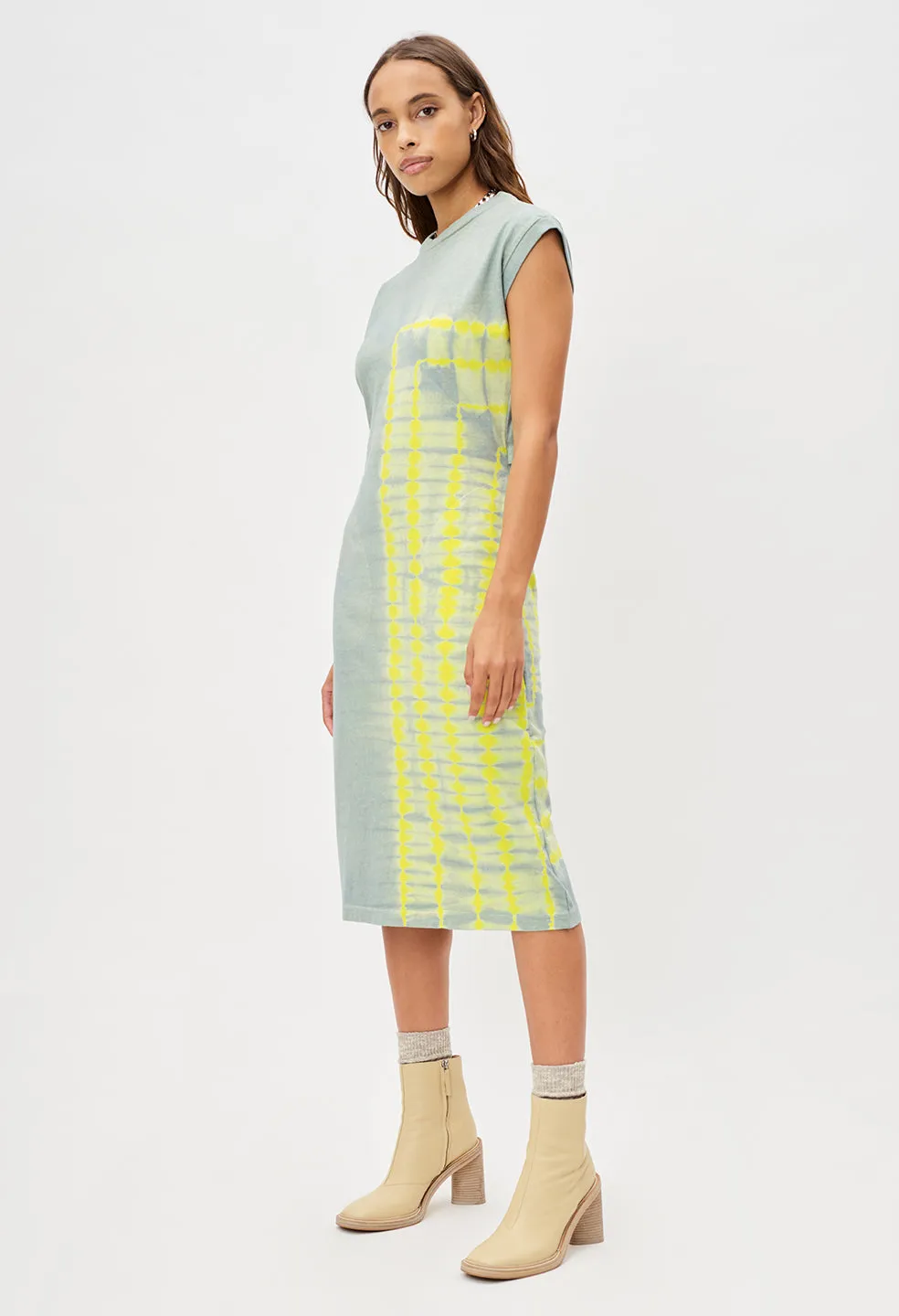 Reconstructed Tie Dye Midi Dress / Jade X Lemon