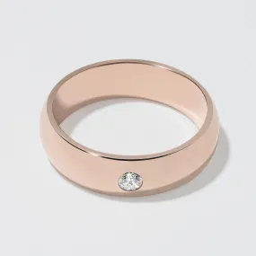 Rose Gold Classic Diamond Wedding Band - Polished 6mm