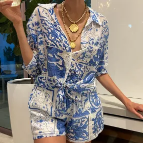 Santorini Print Shirt