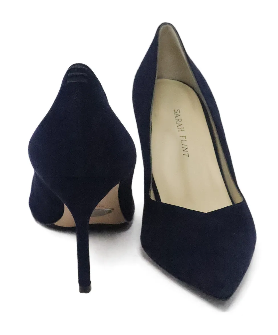 Sarah Flint Navy Suede Heels sz 8