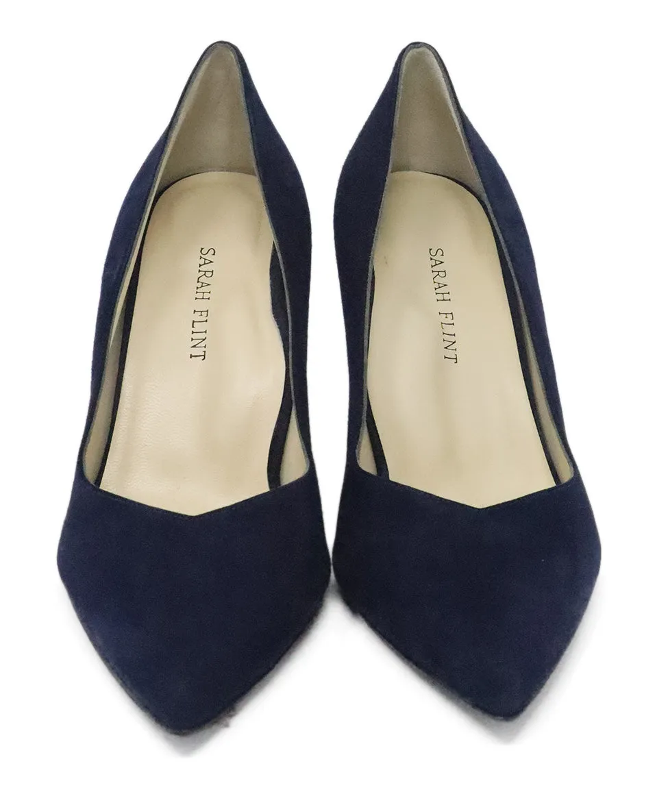 Sarah Flint Navy Suede Heels sz 8