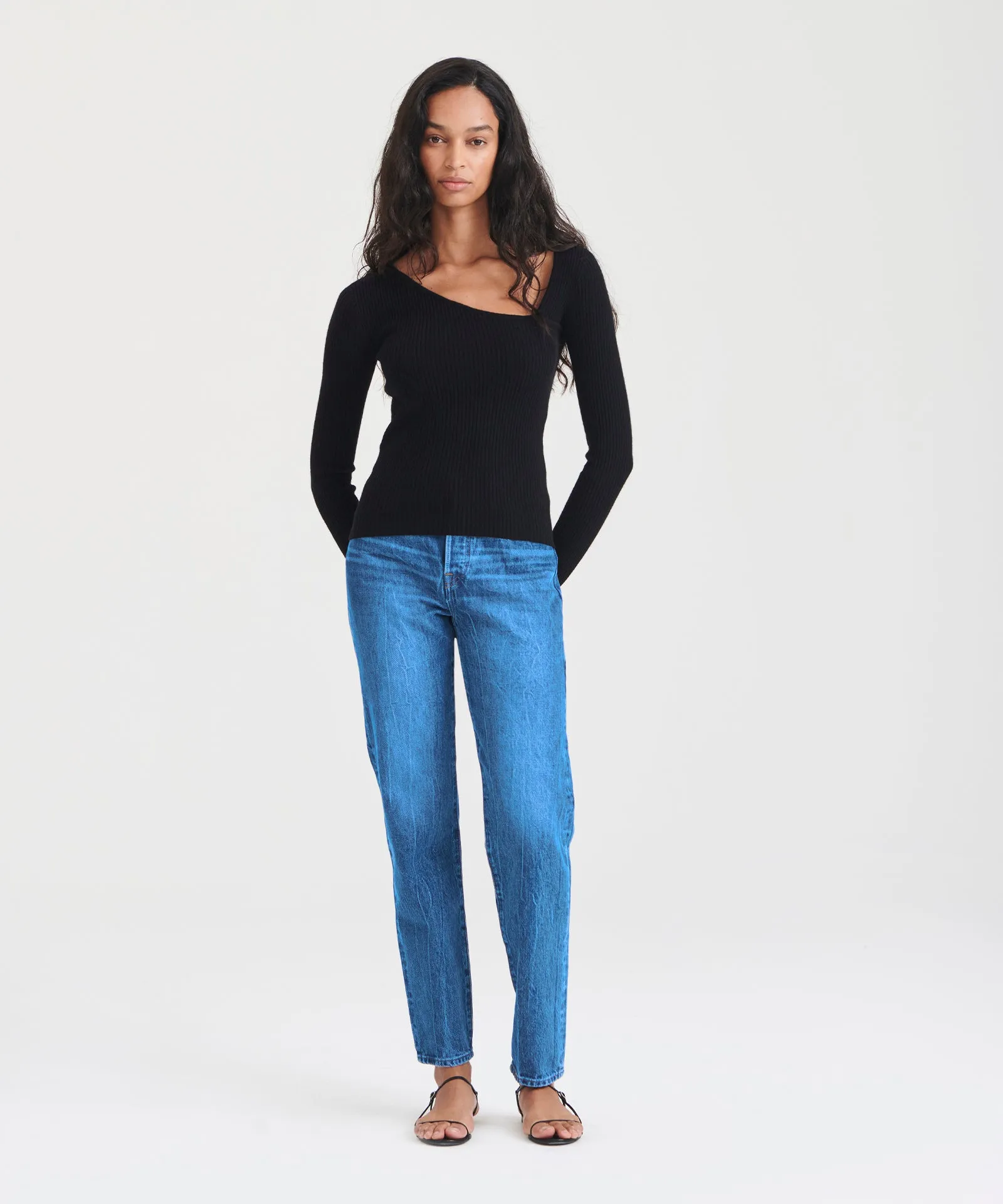 Signature Cashmere Fitted Asymmetrical Sweater