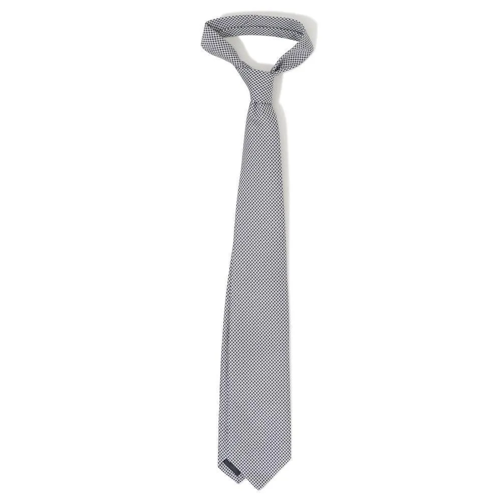 Silk Jacquard Houndstooth Tipped Tie