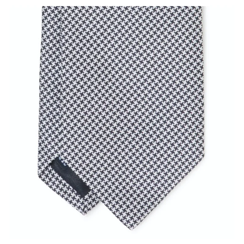 Silk Jacquard Houndstooth Tipped Tie