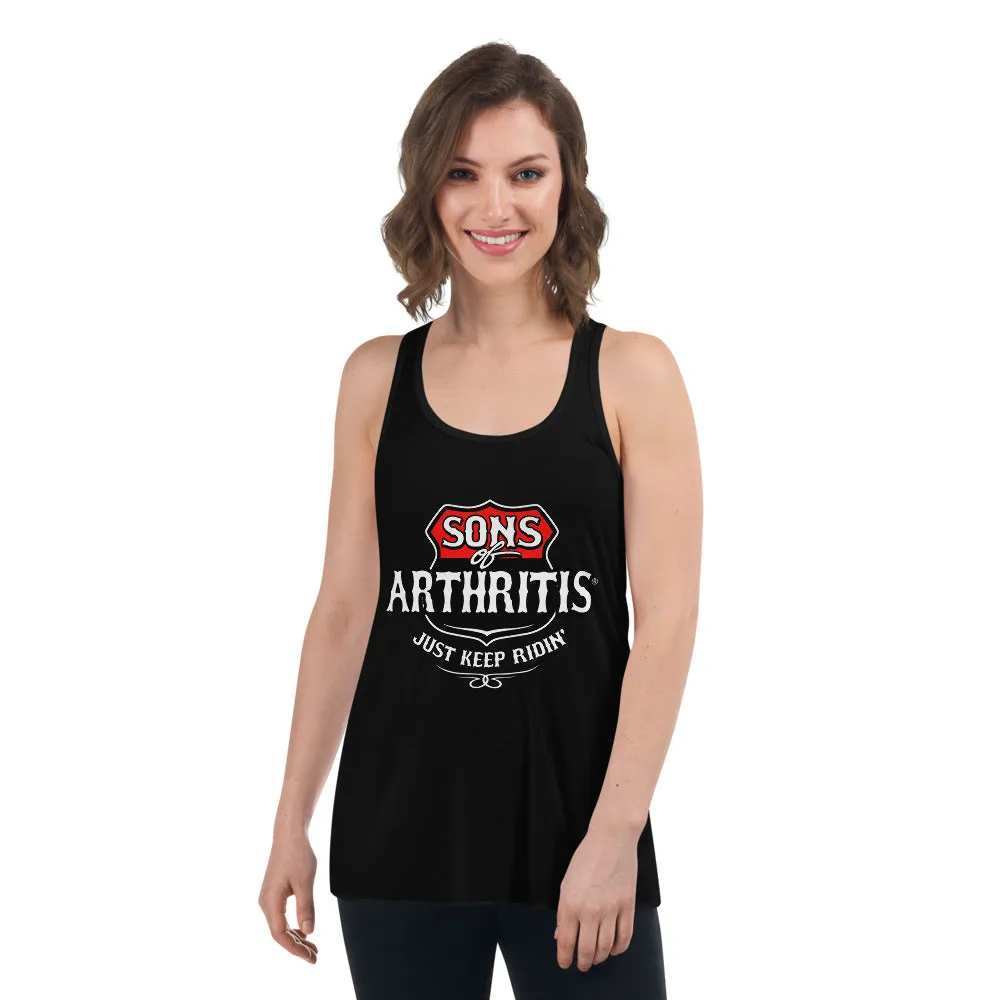 Sons of Arthritis "Just Keep Ridin" Women's Flowy Racerback Tank