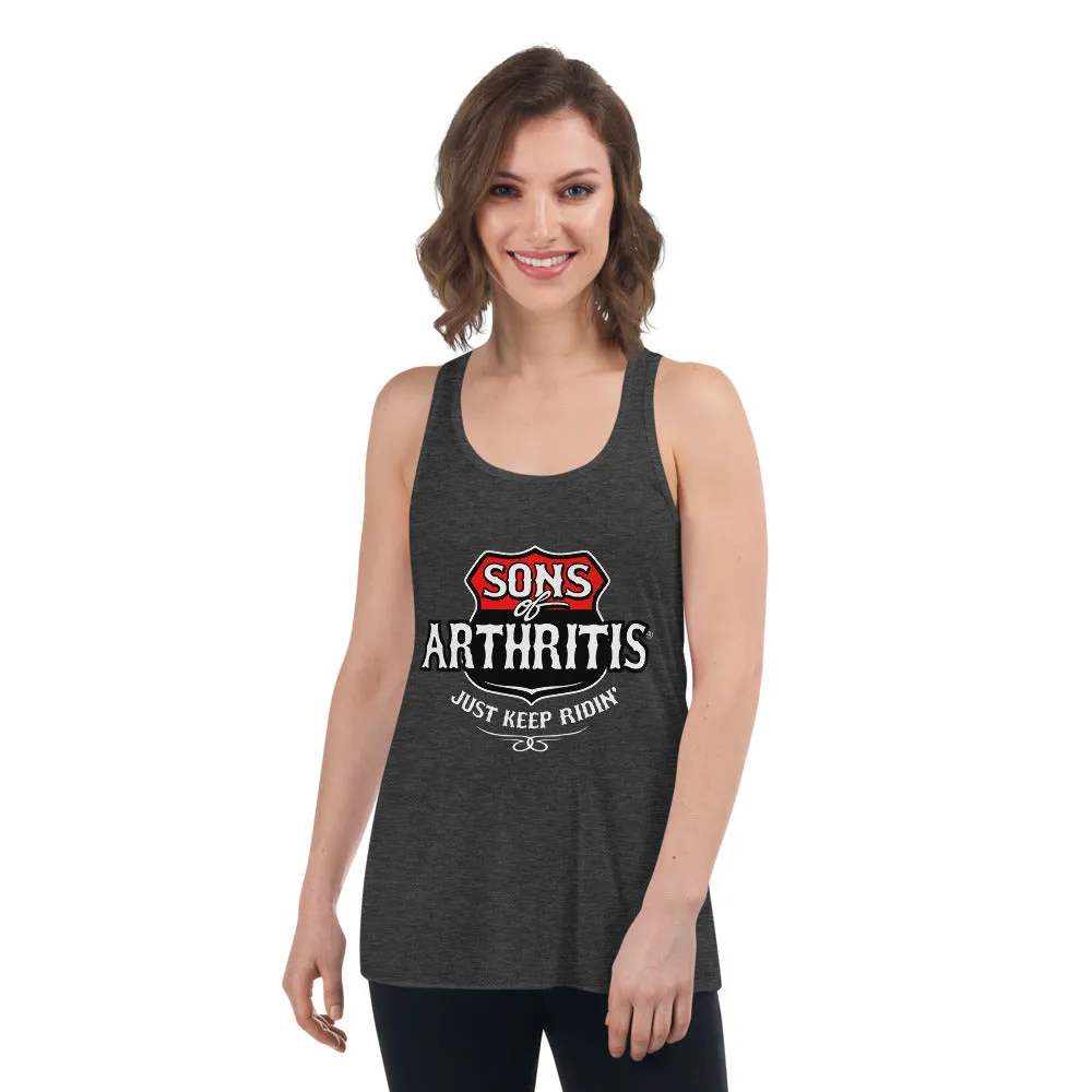 Sons of Arthritis "Just Keep Ridin" Women's Flowy Racerback Tank