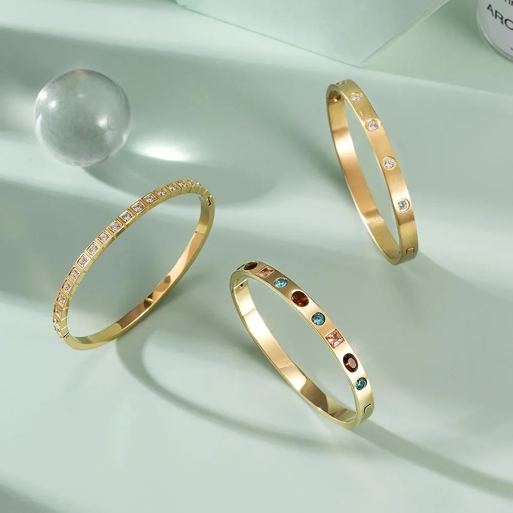 Stacked CZ Bangle Set