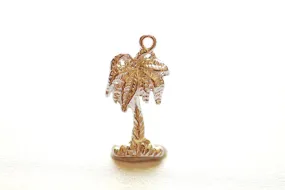 Sterling Silver Wholesale Tropical Palm Tree Charm Pendant- 925 Tree, Silver Coconut Tree, Silver Pine Tree Charm, Hawaiian, 237