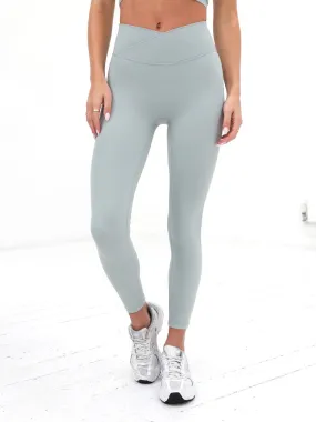 Studio Crossover Leggings - Mineral Blue