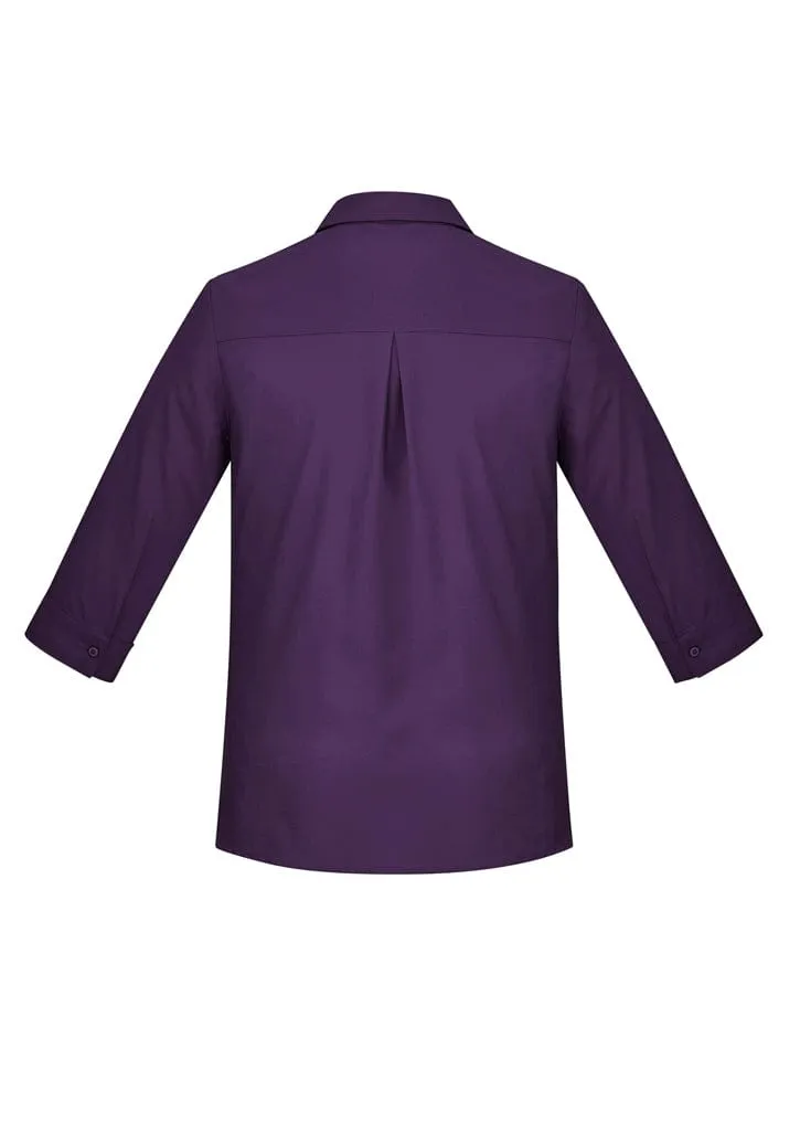 Tend Biz Care Womens Florence 3/4 Sleeve Shirt Purple TD-CS951LTPURP