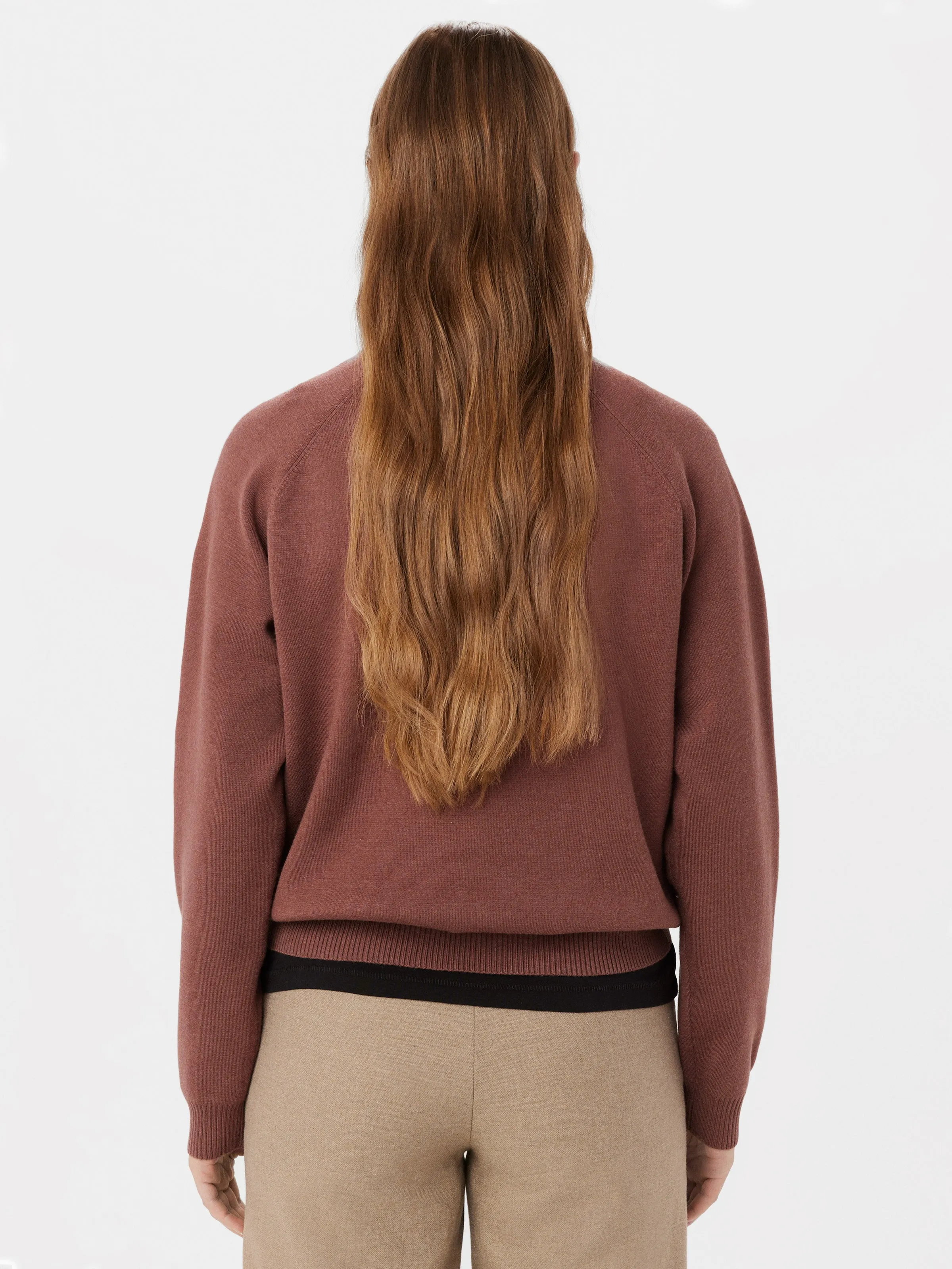 The Compact Mock Neck Sweater in Chestnut