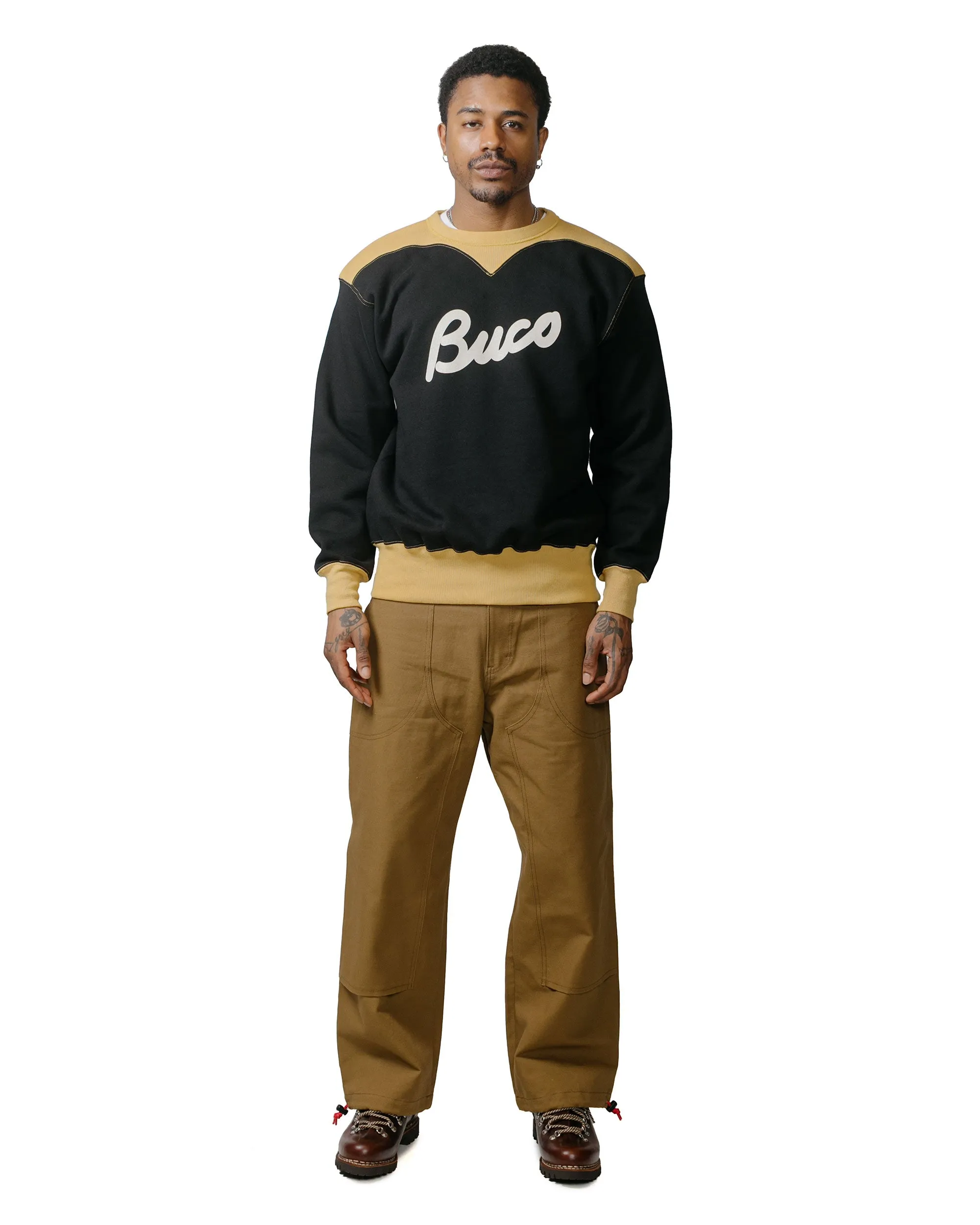 The Real McCoy's BC23105 Buco Two-Tone Sweatshirt / Buco Black/Corn