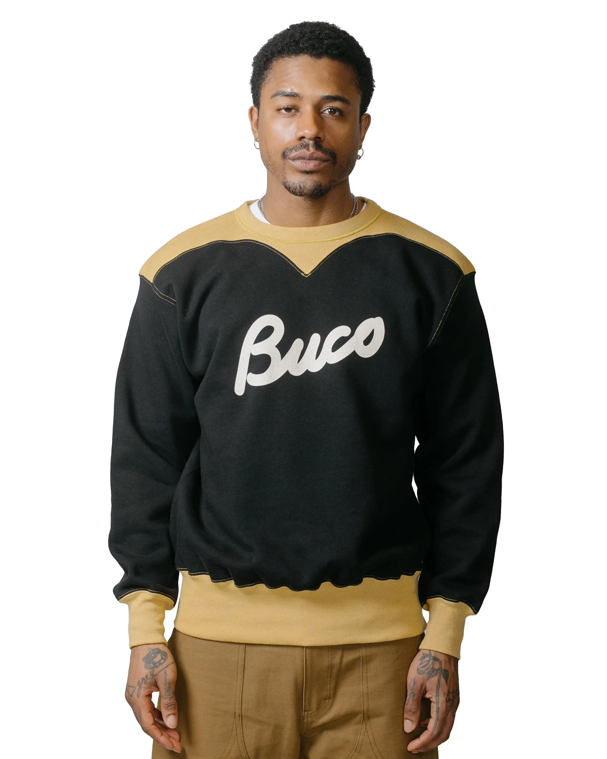 The Real McCoy's BC23105 Buco Two-Tone Sweatshirt / Buco Black/Corn