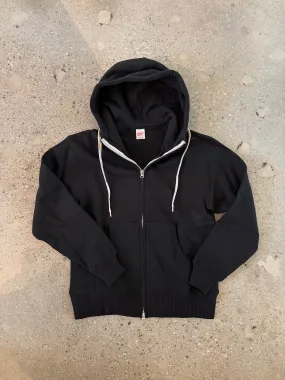 Velva Sheen Black Zip Up Loop Wheeler Hooded Sweatshirt