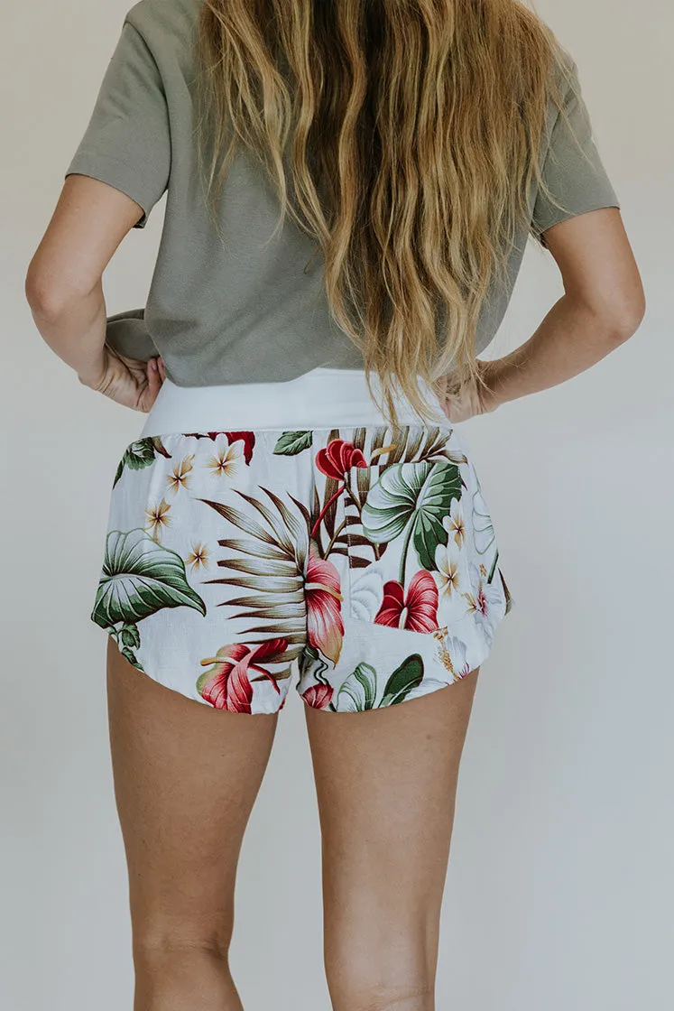 Vintage Aloha Pau Hana Shorts - Pua Lani Print