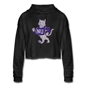 Vintage Cat Cropped Hoodie