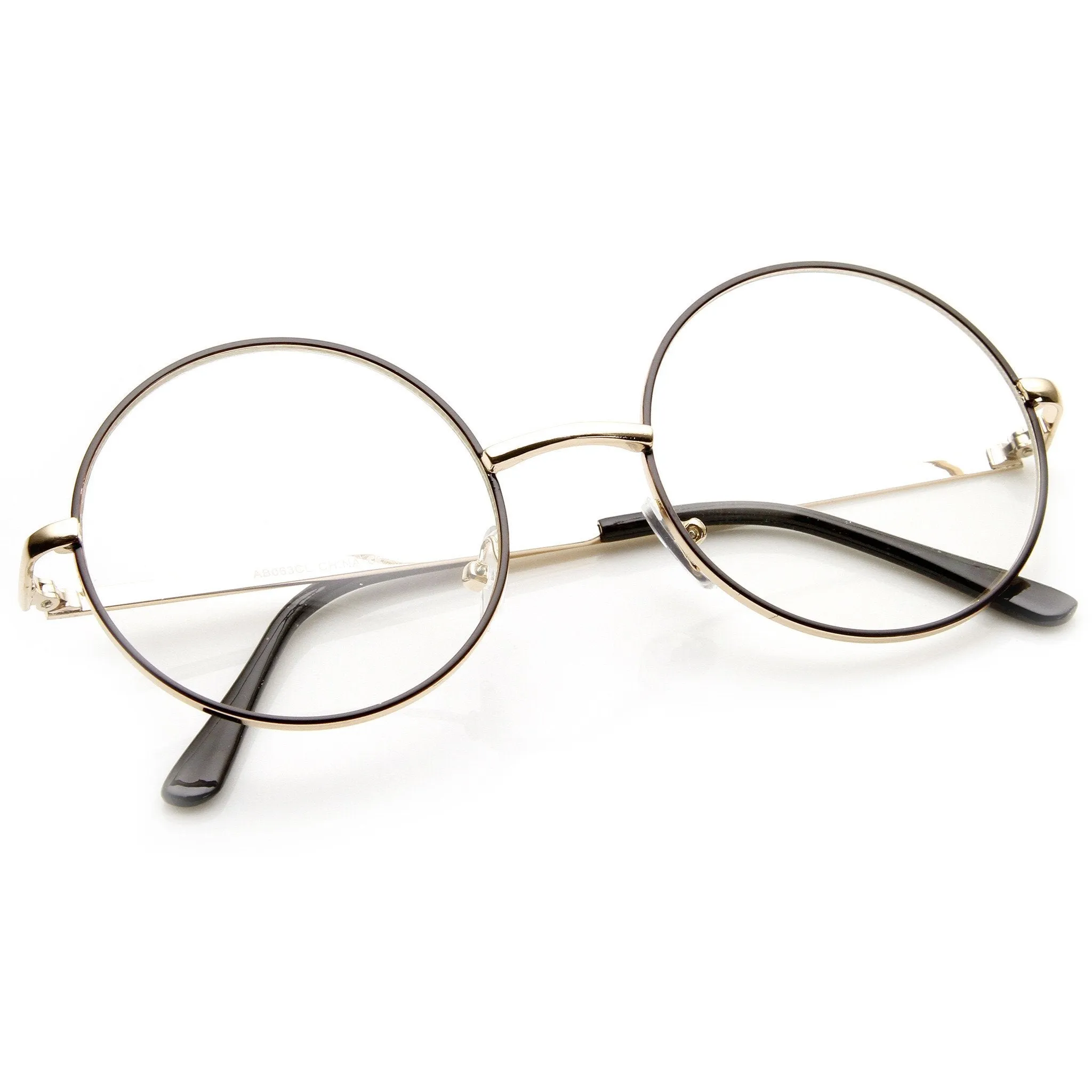 Vintage Lennon Inspired Clear Lens Round Frame Glasses