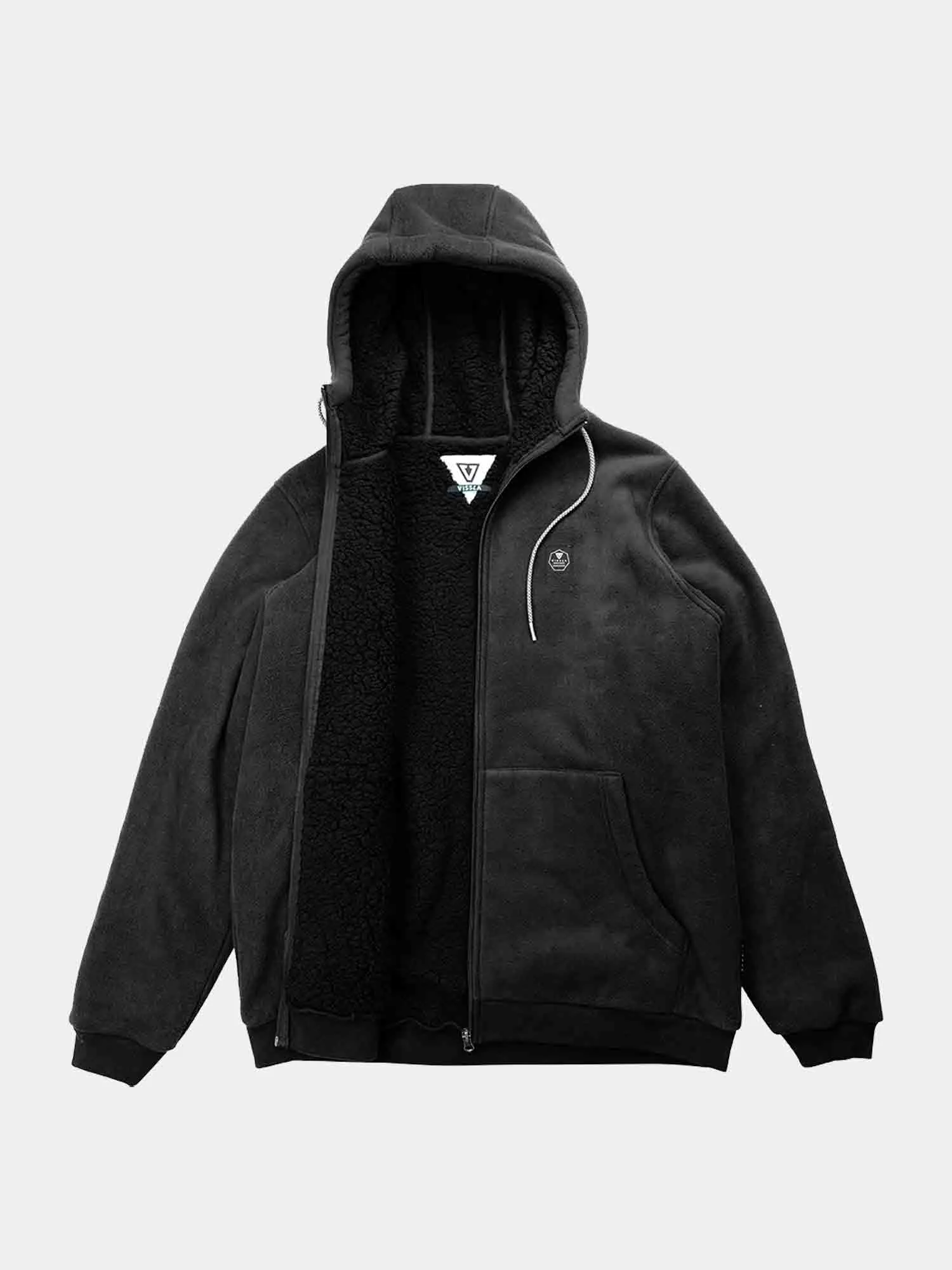 Vissla Eco-Zy Polar Fleece Zip Hood - Black